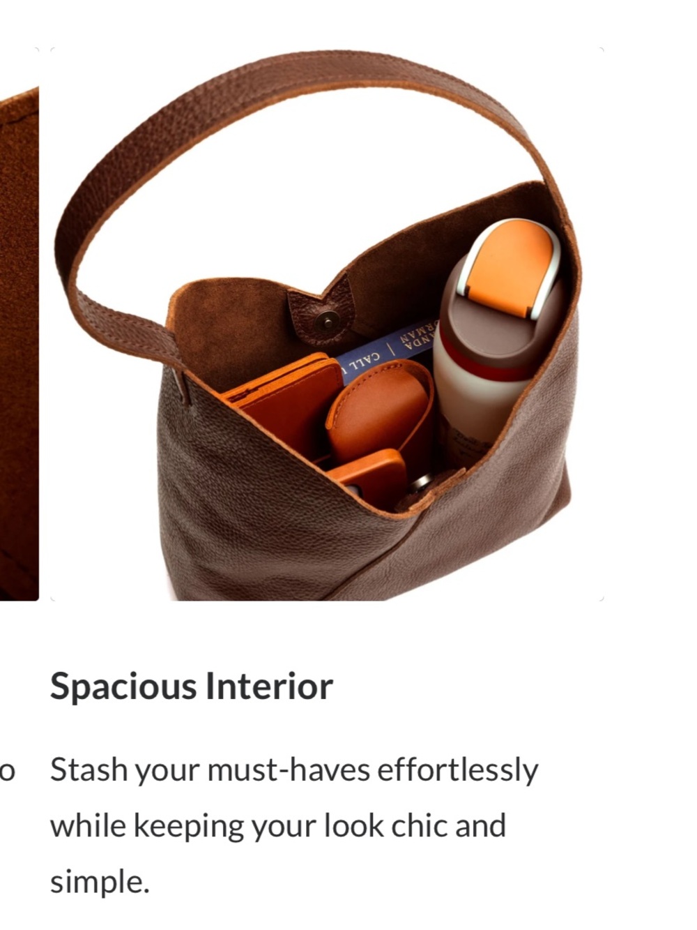 Portland Leather Goods Large Naomi Shoulder Bag in Nutmeg Pebbled Leather NWT - Picture 8 of 14